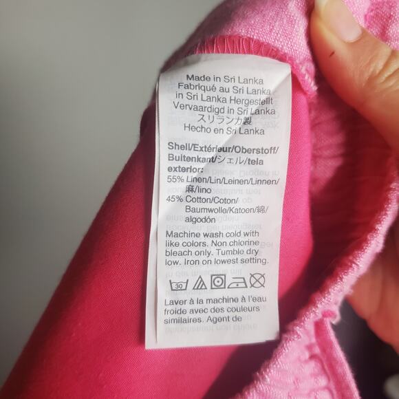 J.Crew Factory Linen-Cotton Drawstring Pant Pink Linen Cotton Blend Women's 8 - Picture 11 of 15